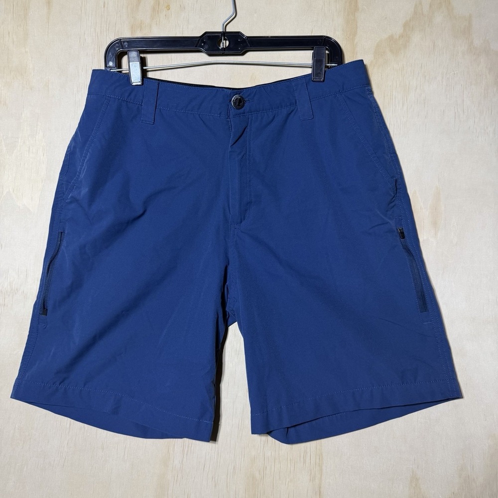 Orvis Men's Blue Performance Hiking Outdoor Cargo Shorts Size 34 Stretch Zip